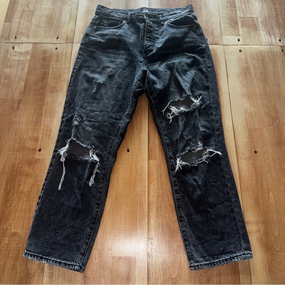 BDG Urban Outfitters Black Distressed Women's Wide Leg Jeans - Picture 1 of 4